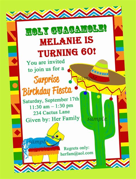 Fiesta Party Invitation Printable Or Printed By Thatpartychick