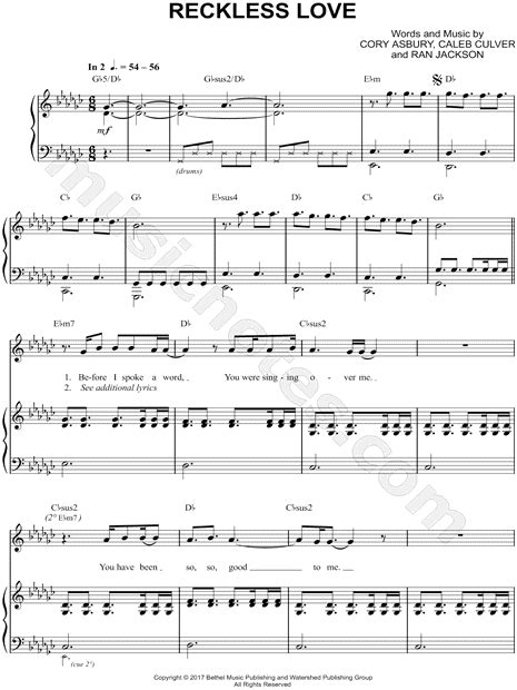 Cory Asbury Reckless Love Sheet Music In Eb Minor Transposable Download And Print Clarinet