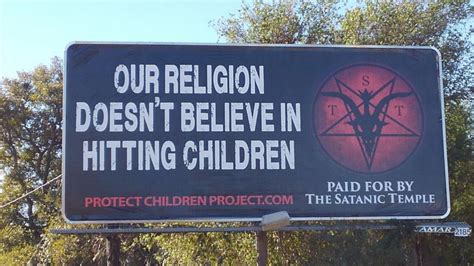 Satanist Billboard In Texas Our Religion Doesnt Believe In Hitting