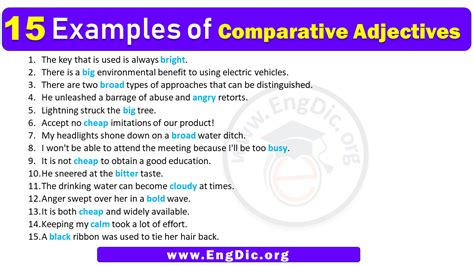 15 Examples Of Comparative Adjectives In Sentences Engdic