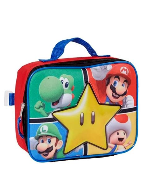 Super Mario Backpack 16 And Insulated Lunch Bag W Nintendo Sticker Book