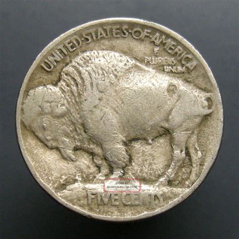 1913 Buffalo Nickel 5c Us Coin Vf Type 1