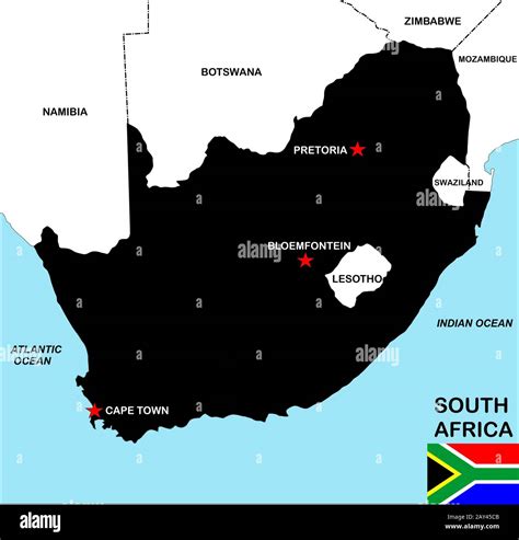 South Africa Map Stock Photo Alamy