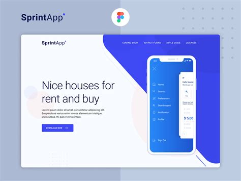 Sprintapp Mobile App Landing Page Template Figma Uplabs