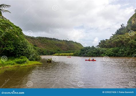 Scenic Tropical Landscape Near Wailua River and Kamokila Hawaiian