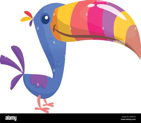 Dibujos Animados De Pájaros Tucán Ilustración Vectorial De Tukan Feliz