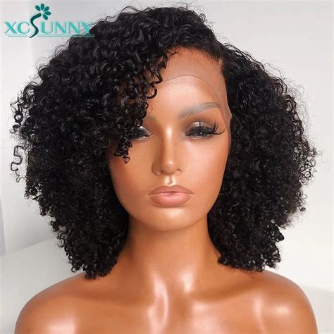 Density X Lace Frontal Wig Short Curly Bob Wig Deep Curly Lace
