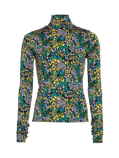 Tanya Taylor Synthetic Marion Print Turtleneck Top In