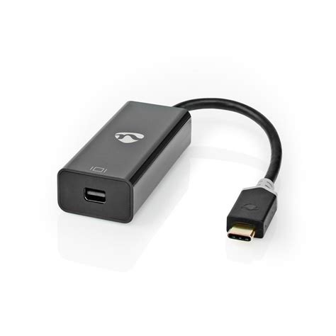 Stock Bureau Nedis Adaptateur Usb Usb 32 Gen 1 Usb Type C™ Mâle Mini Displayport 020 M Rond