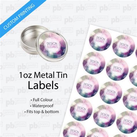 1oz Metal Tin Labels Pbprints