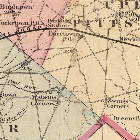 Vintage Map Of Salem County New Jersey 1872 By Teds Vintage Art