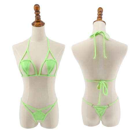 ჱexotic crotchless bowknot micro bikini women s sunbath g string swimsuit 2019 mini bikinis set