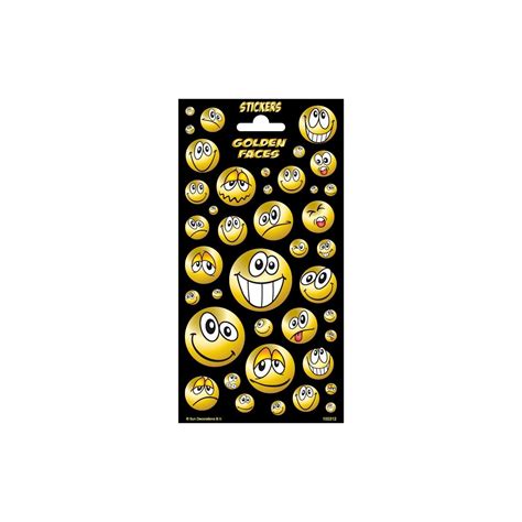 Gialamas Golden Smiley Faces Glitter Finished Children Stickers ΑΥΤ