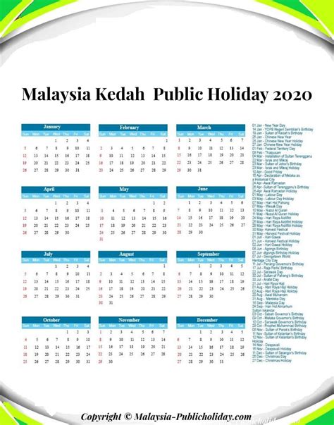 Public Holidays Calendar 2020 Malaysia Travel Plan Your Holidays With