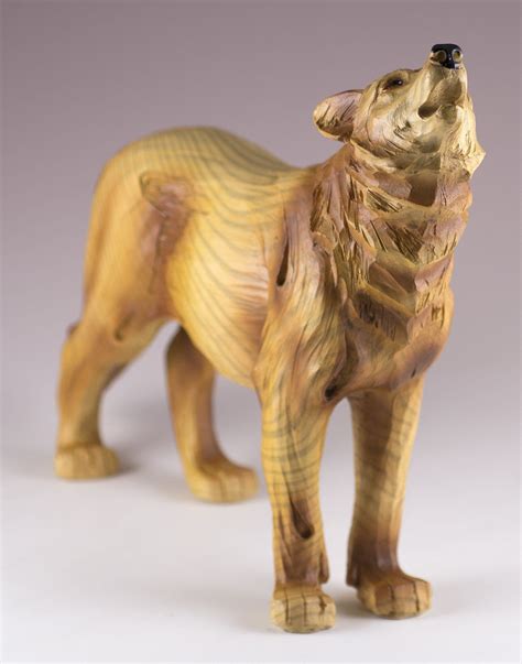 Howling Wolf Faux Carved Wood Look Figurine 9 Dremel Wood Carving