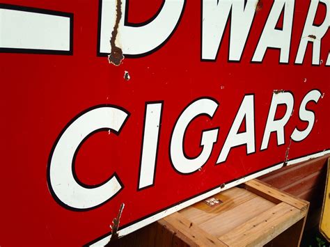 Original 1955 Porcelain King Edward Cigars Advertising Tobacco Sign