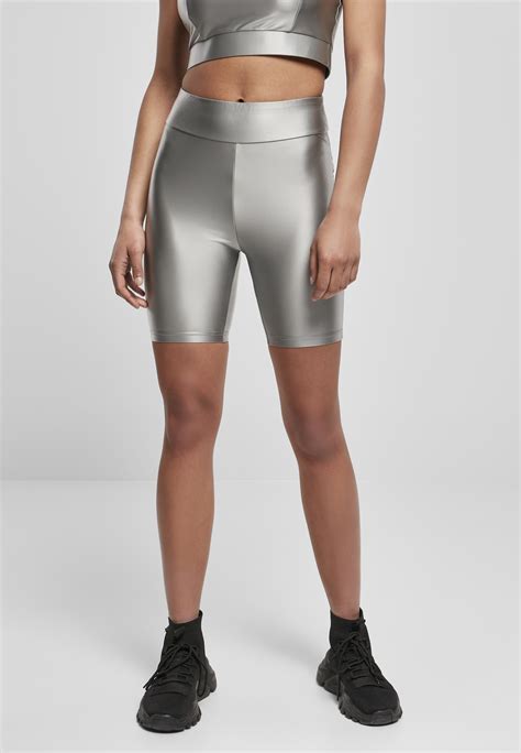 Ladies Highwaist Shiny Metallic Cycle Shorts Tb4342