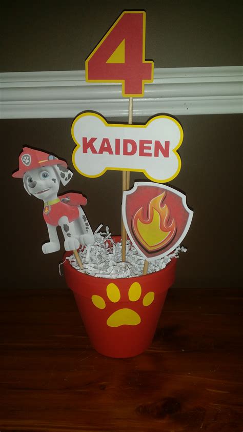 Paw Patrol Birthday Centerpiece Characters On A Stick Marshall