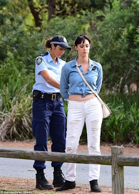 Pia Miller Handcuffs Jessica Falkholt During A Dramatic Scene For Home