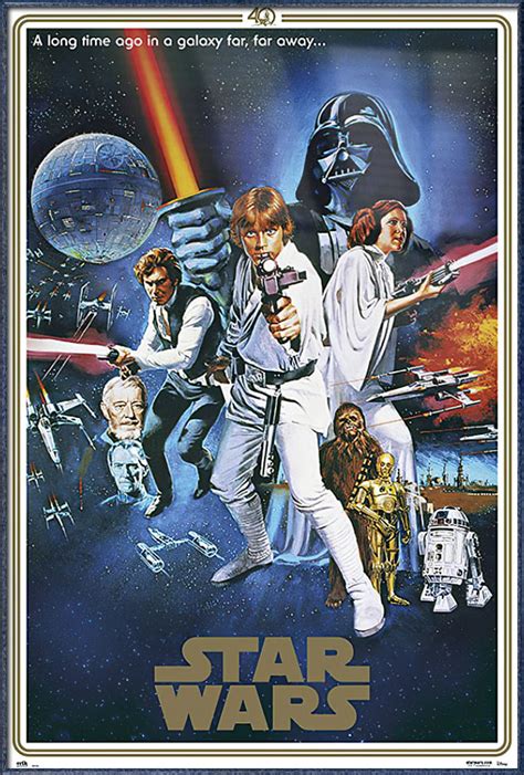 Star Wars Episode Iv A New Hope Framed Movie Poster Th Anniversary Gold Border Edition