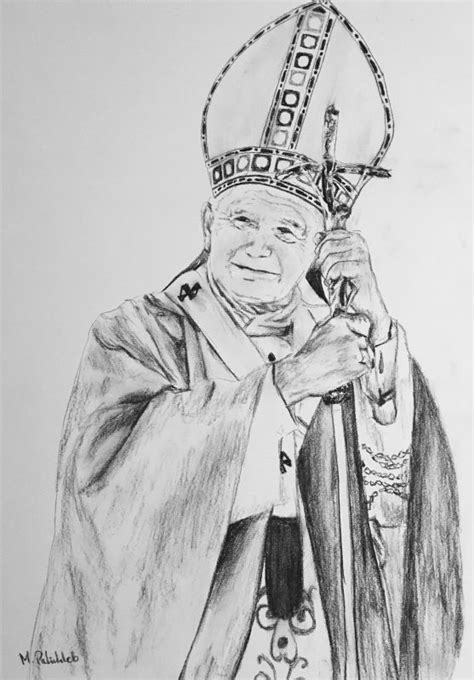 Jan Pawe Ii Papie Rysunek W Glem Monika Palichleb Galeria