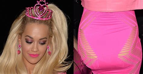 Rita Ora Flashes Panties In Racy Barbie Dress And Galata Cutout Pumps