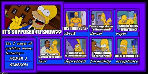 Stages Of Grief Snowboarding Vs School Imgflip