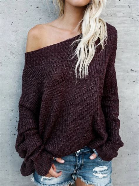 Off The Shoulder Oversized Comfy Sweater Sweaters Women Fashion