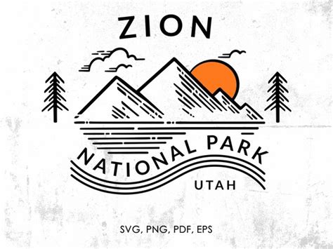 Zion National Park Svg Png Pdf Eps  Clipart Graphic Etsy Finland