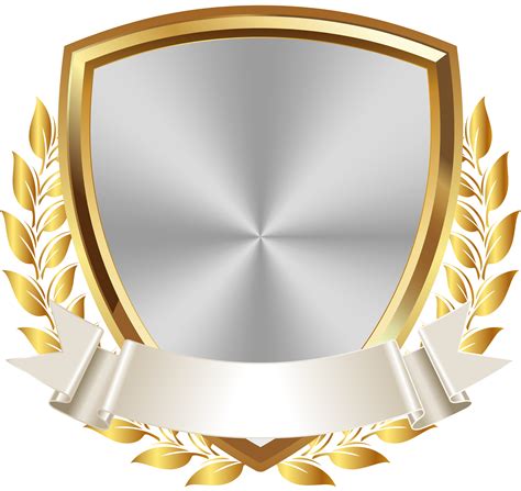 Gold White Badge With Banner Png Clip Art Image Fond Décran