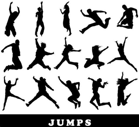 Jumping Figure Silhouette Vector Free Vector In Encapsulated Postscript