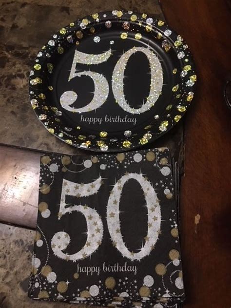 Plates And Napkins For Desserts Happy 50th Birthday Birthday Bash