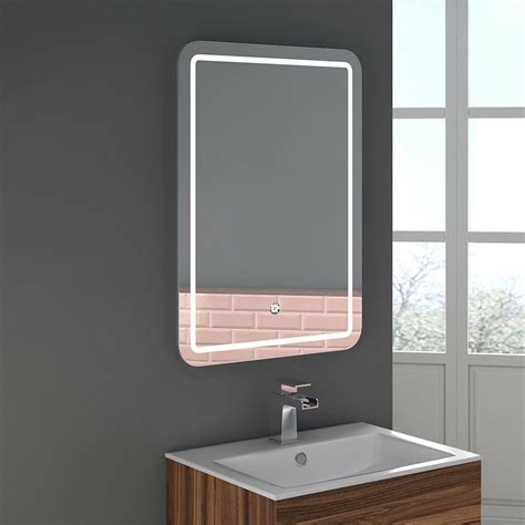 Wall Hung 800 X 600 Illuminated Bathroom Led Mirror And Demister Pad Boston Ebay