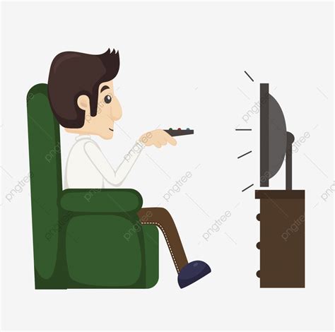 Cartoon Cartoon Man The Man Man Watching Tv Tv Tv