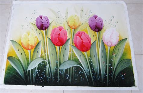 Maybe you would like to learn more about one of these? Jual Lukisan Bunga Tulip Motif Menarik - Bali Bagus Art ...