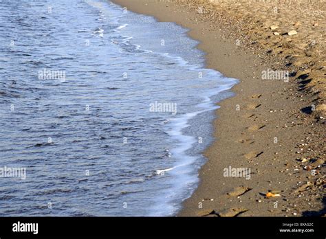 Waves Washing Up On Sandy Beach Rhodes Greece Stock Photo Alamy