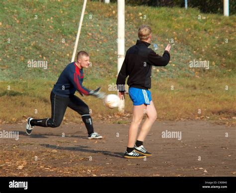Students Playing Soccer Stock Photo Alamy