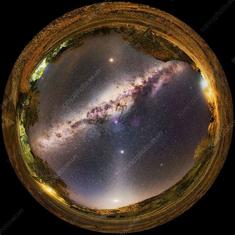 Milky Way And Zodiacal Light 360 Degree All Sky Image Stock Image