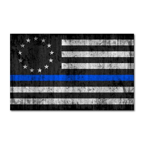 Thin Blue Line Betsy Ross Flag Decal Warrior 12