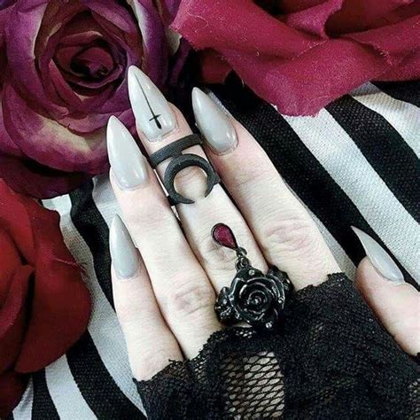 Pin By Sheri Lynn On Nails Goth Nails Gothic Nails Witch Nails