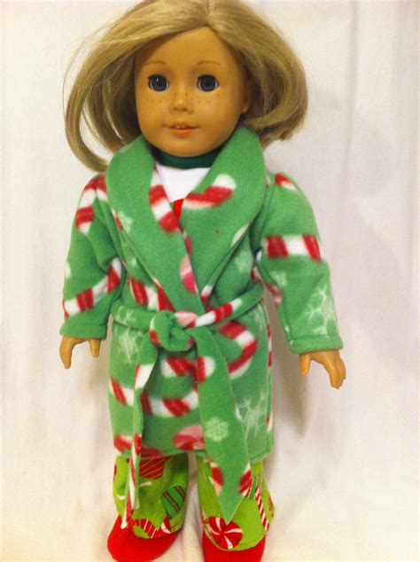 Cozy Candy Cane Robe 10 American Girl Doll Jessie Pjs Girl Dolls