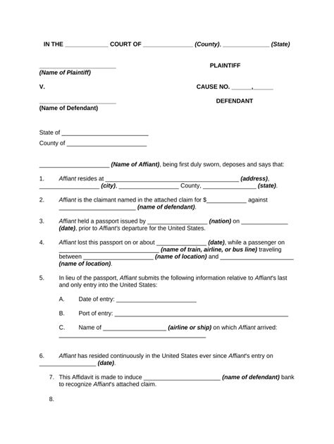 Affidavit In Lieu Of Lost Passport Form Fill Out And Sign Printable