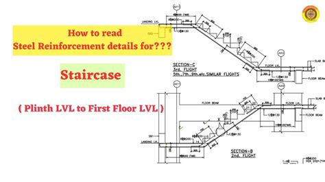 How To Read Steel Reinforcement Details For Staircase Structure