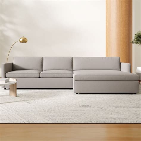 Harris Double Wide Chaise Sectional Sofa With Chaise West Elm