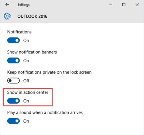 I've also created a few additional calendars of my own to separate. Outlook Notifications not showing in Action Center of ...