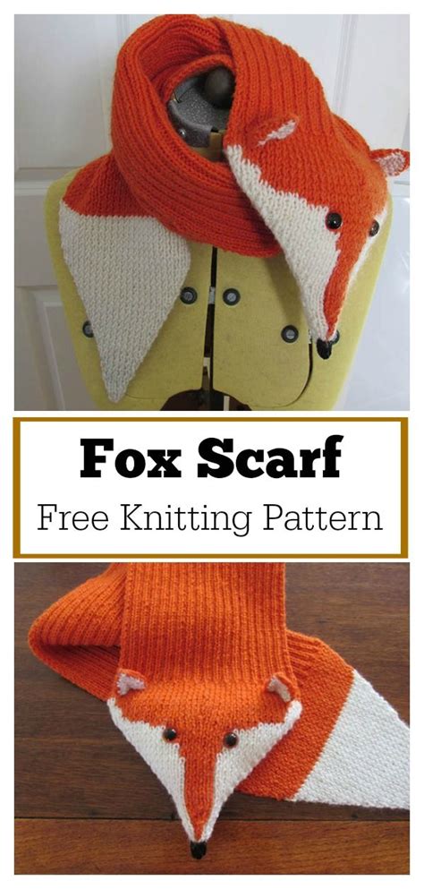 Adjustable Fox Scarf Free Knitting Pattern Fox Scarf Pattern Free