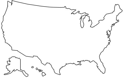 Drab United States Outline Map Free Images