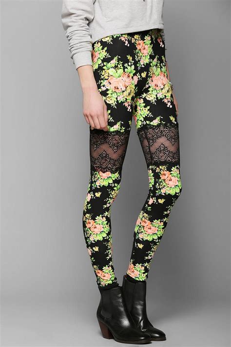 Pins And Needles Floral Lace Legging Lace Leggings Legging Knit