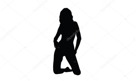 Black Silhouette Naked Young Woman — Stock Vector © Gudo 11257080