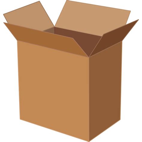 Vector Illustration Of Deep Cardboard Box Open Free SVG